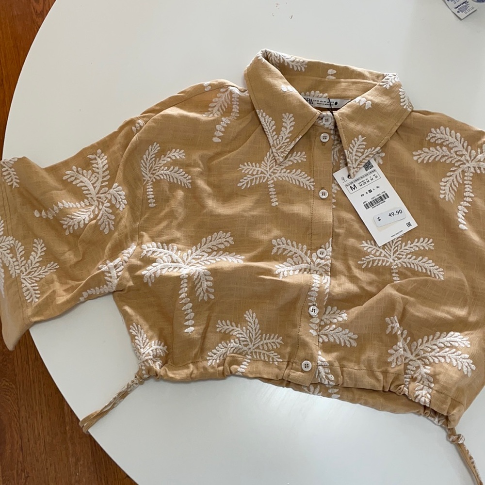 New with tags! Zara linen top - also have matching skirt size small